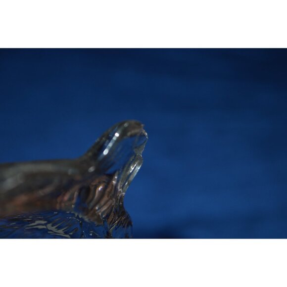 Vintage Indonesia Clear Glass Orange  Shaped Bowl Fruit Dish Embossed Leaf READ - Picture 5 of 9